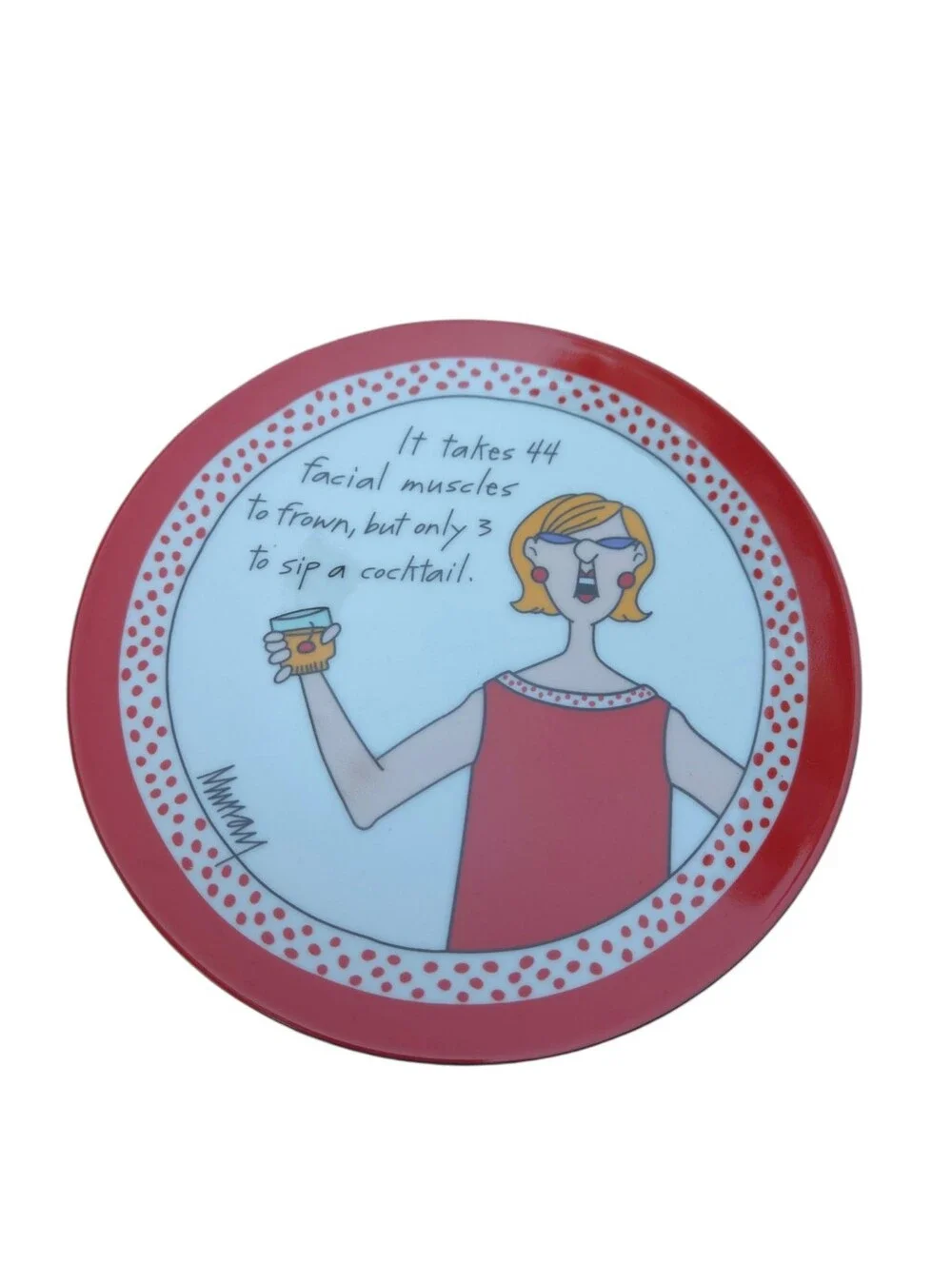 Murray's Law Set of 4 Humorous Cocktail / Appetizer Plates Cartoon Illustrations